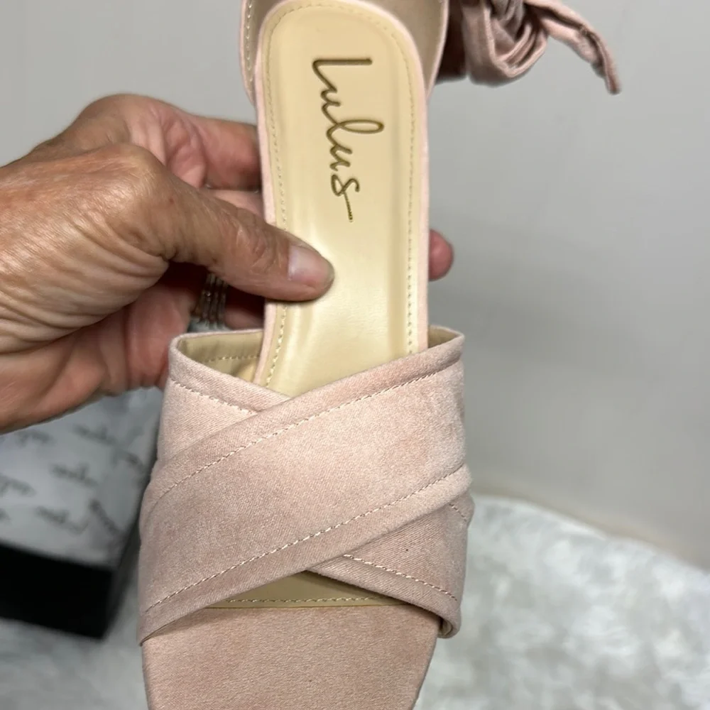Lulu's Pink Heels with Crossover Straps